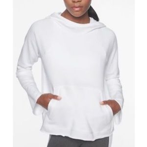 Athleta Black French Terry Pique Hoodie Sweatshirt